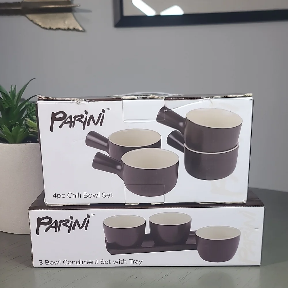 Parini 4pc Chili Bowl and 3 Bowl Condiment Set